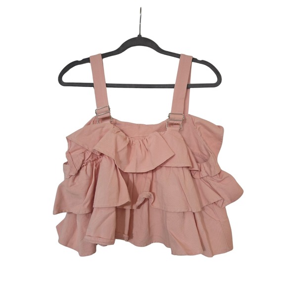 Petal + Pup Tiered Pink Denim Tank Size L NWT - Picture 3 of 5